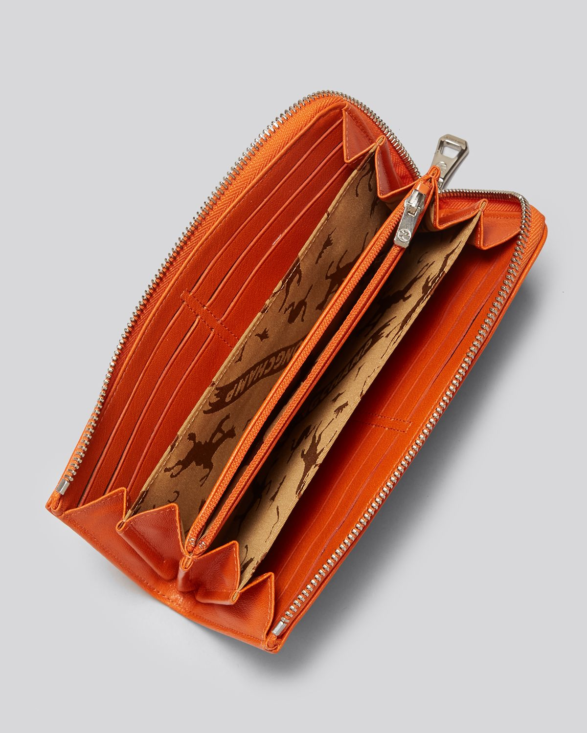 Longchamp Wallet Le Pliage Cuir Zip Around Continental in Orange - Lyst