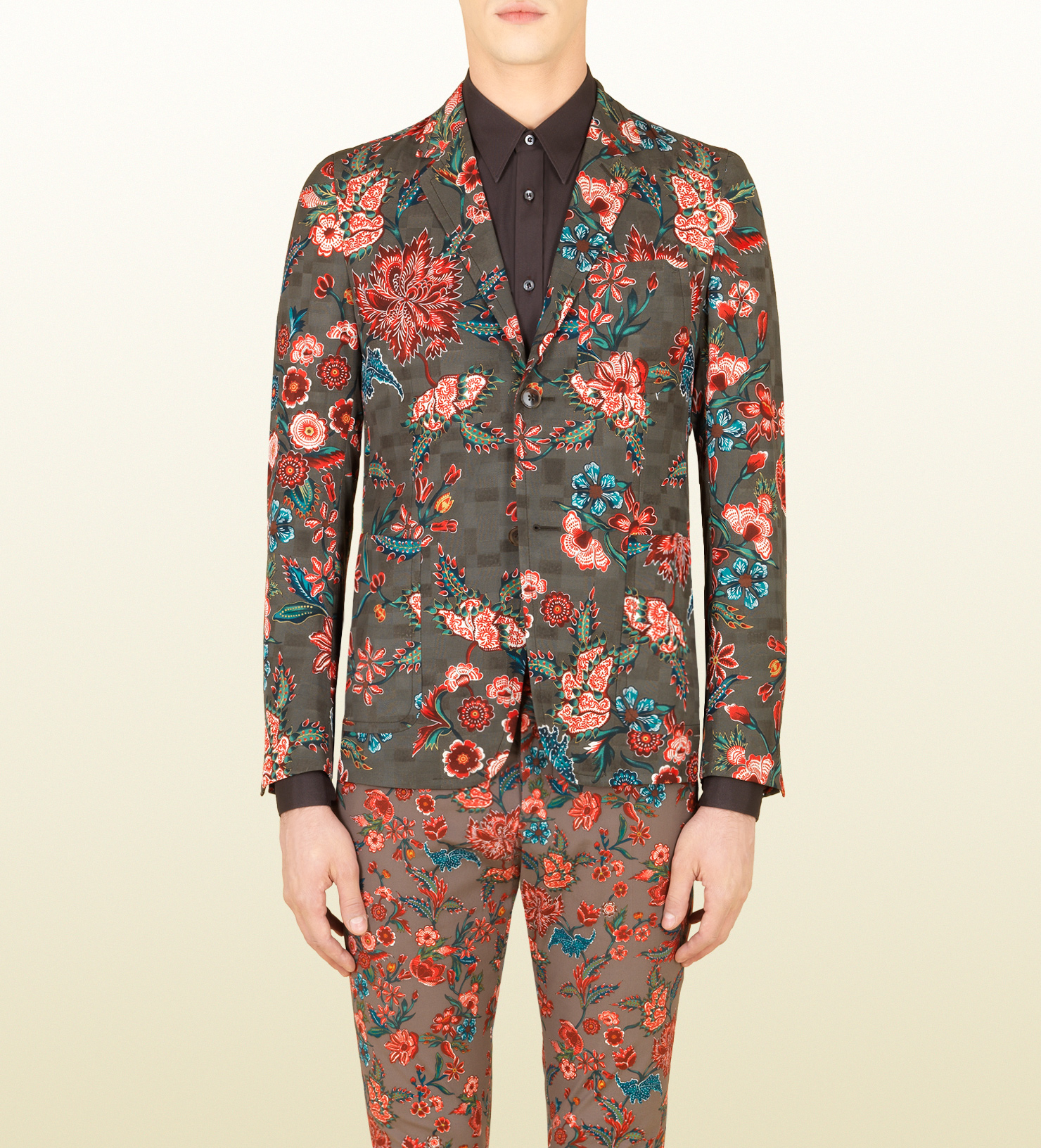 gucci print blazer