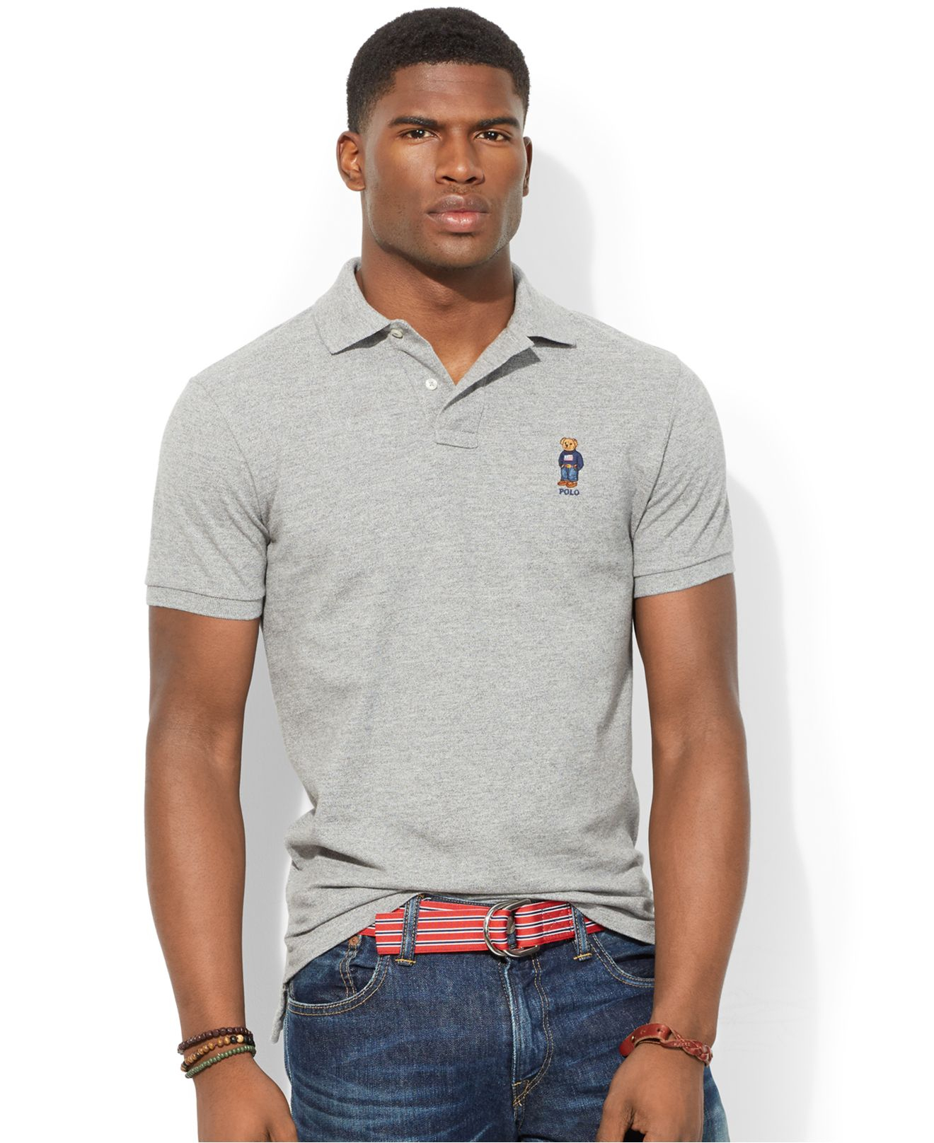 custom fit bear mesh polo