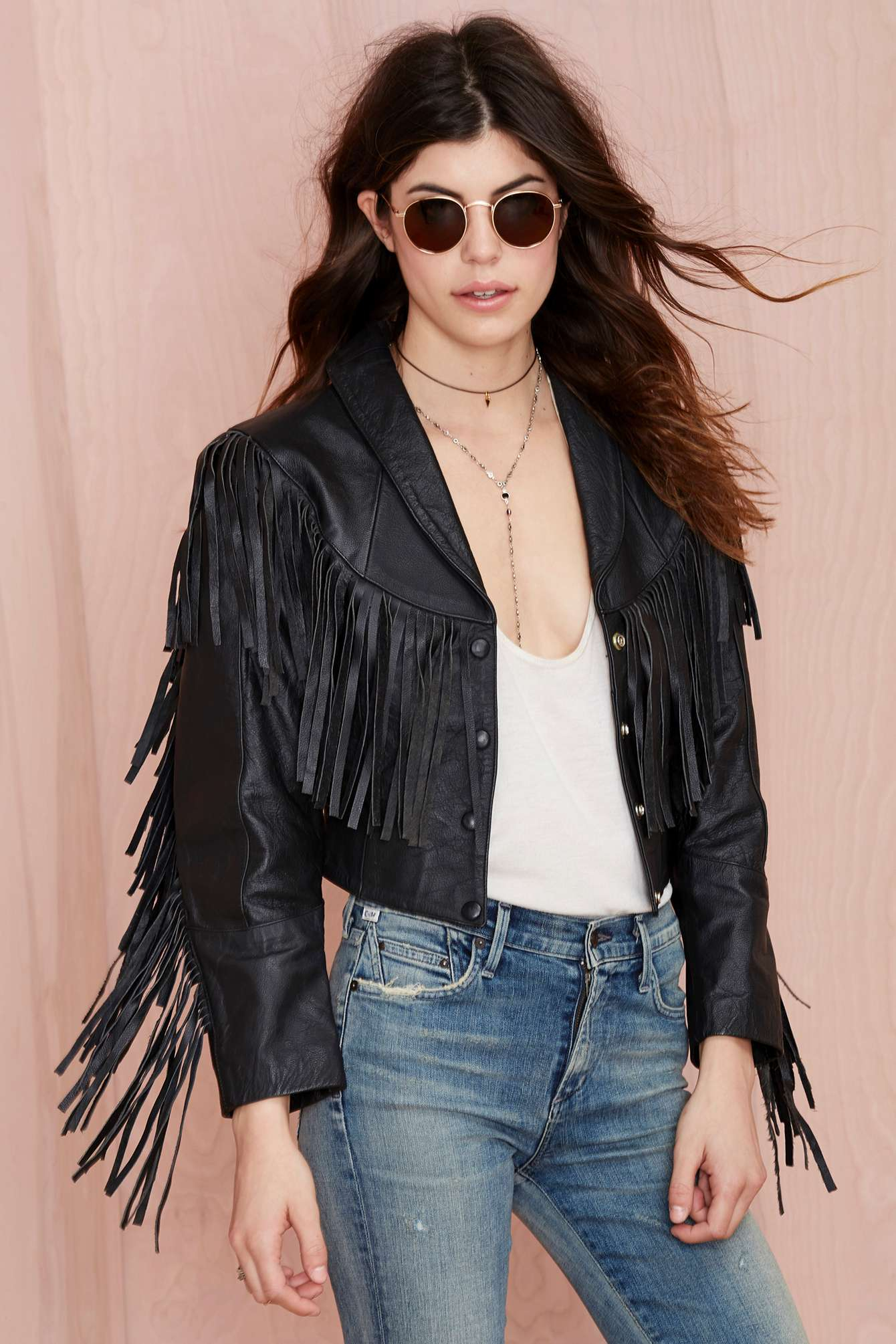 Vintage Leather Fringe Jacket