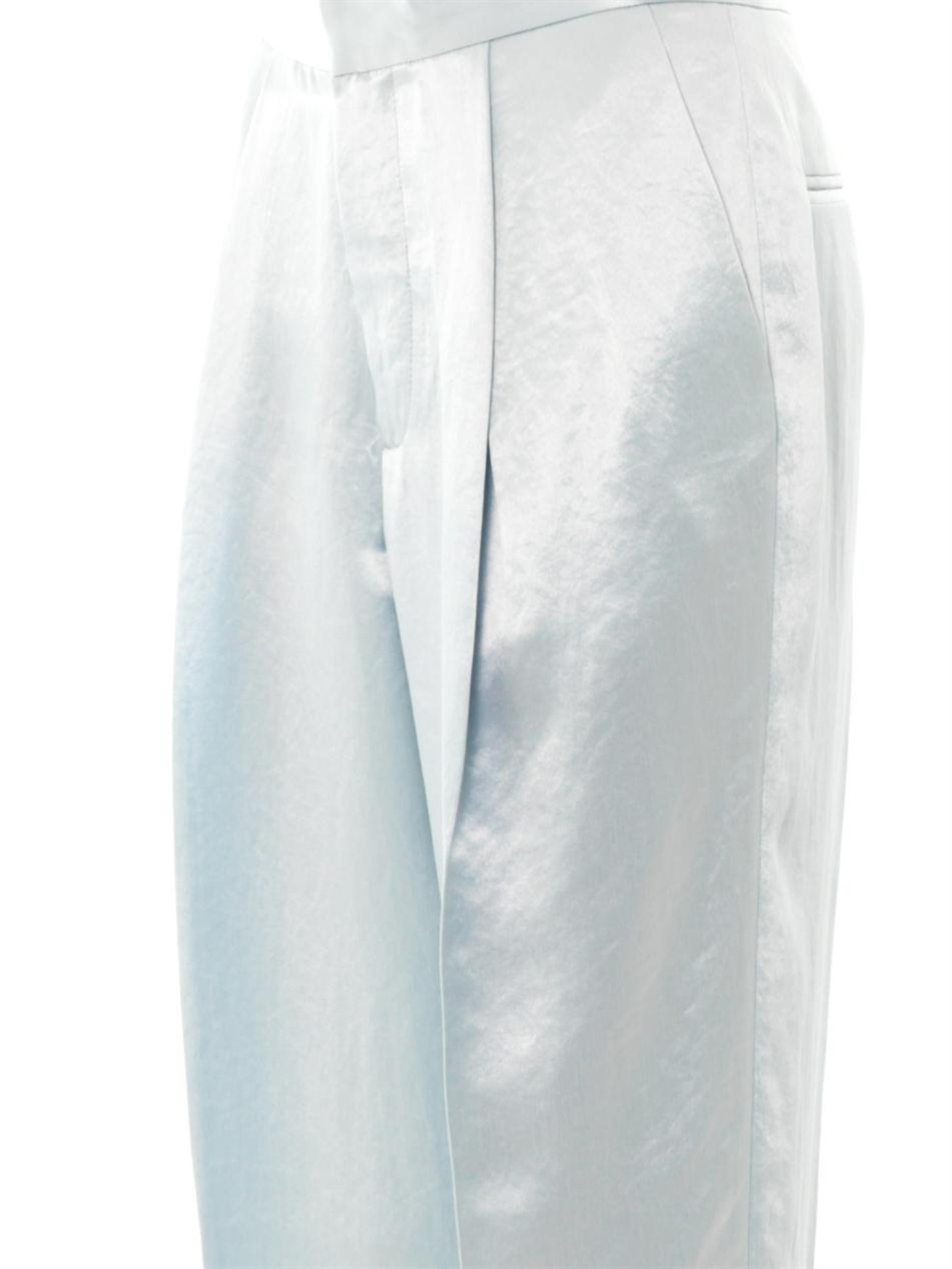 light blue satin pants