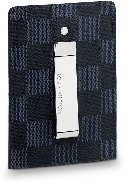 Louis Vuitton Pince Card Holder With Bill Clip Damier Cobalt