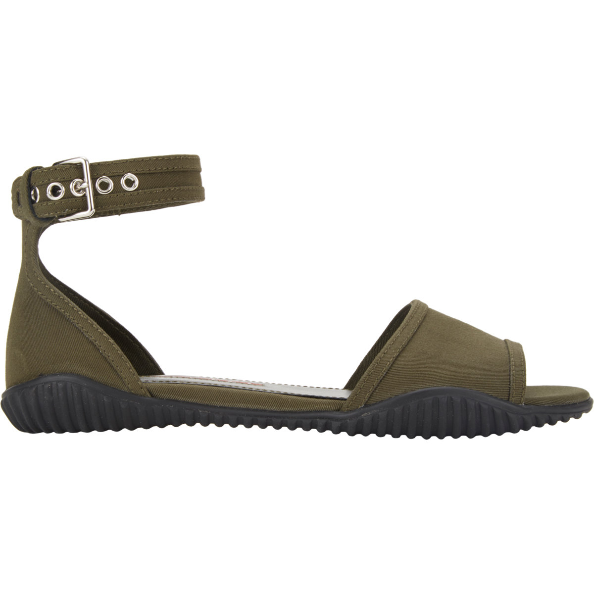 olive green flat sandals