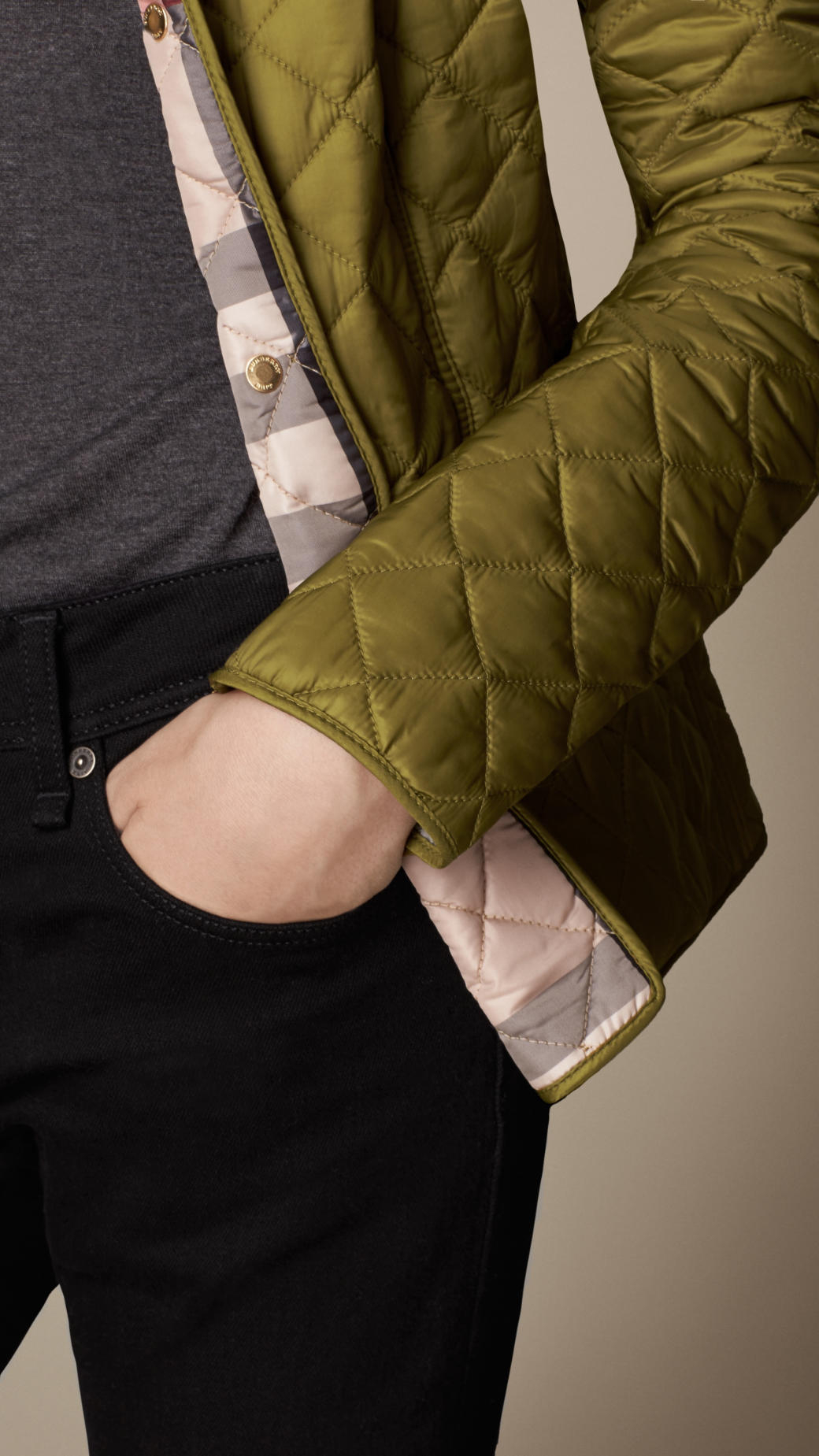 Lyst Burberry Heritage Quilted Jacket in Green