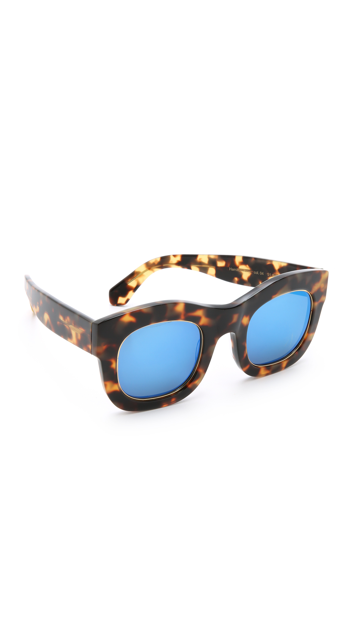 illesteva tortoiseblue hamilton ring mirrored sunglasses tortoiseblue blue product 3 575728498 normal