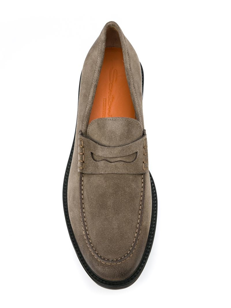 Santoni Loafer Shoes in Grey (Gray) for Men - Lyst