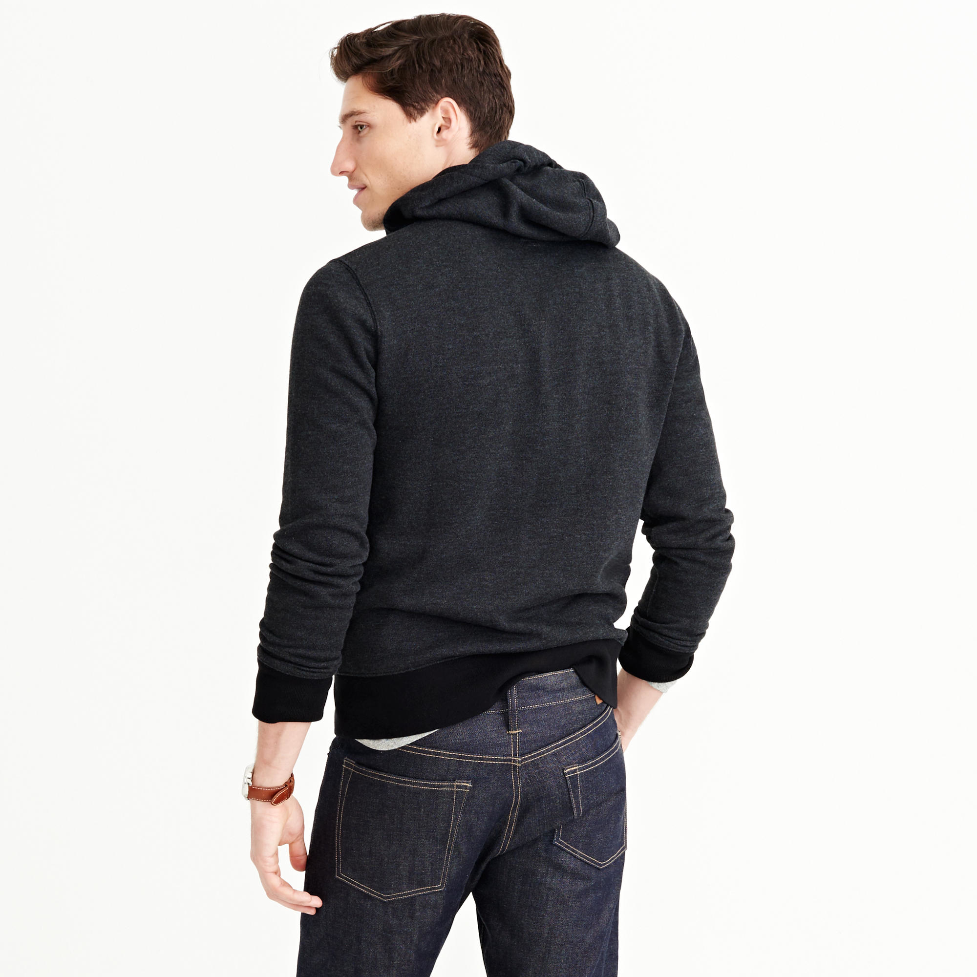 J.Crew Cotton Fullzip Hoodie in Black for Men Lyst