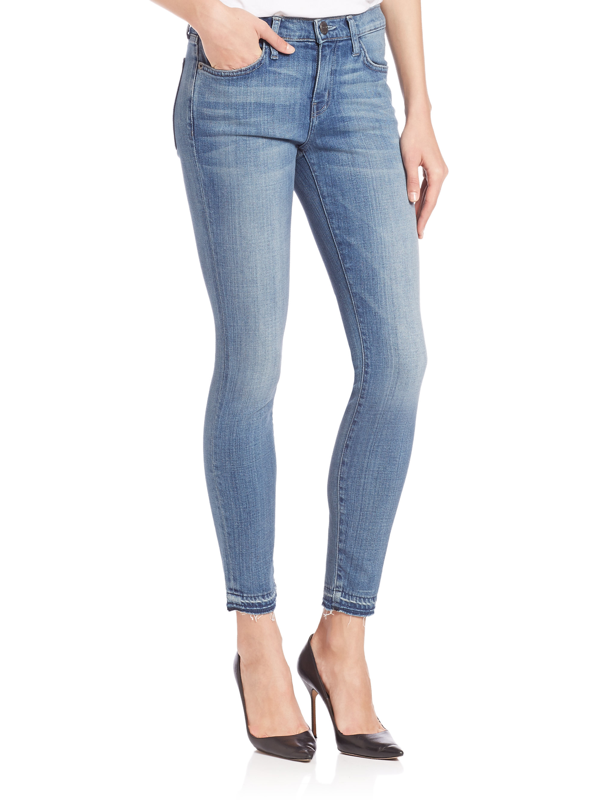 Current/elliott Stiletto Skinny Jeans in Blue | Lyst