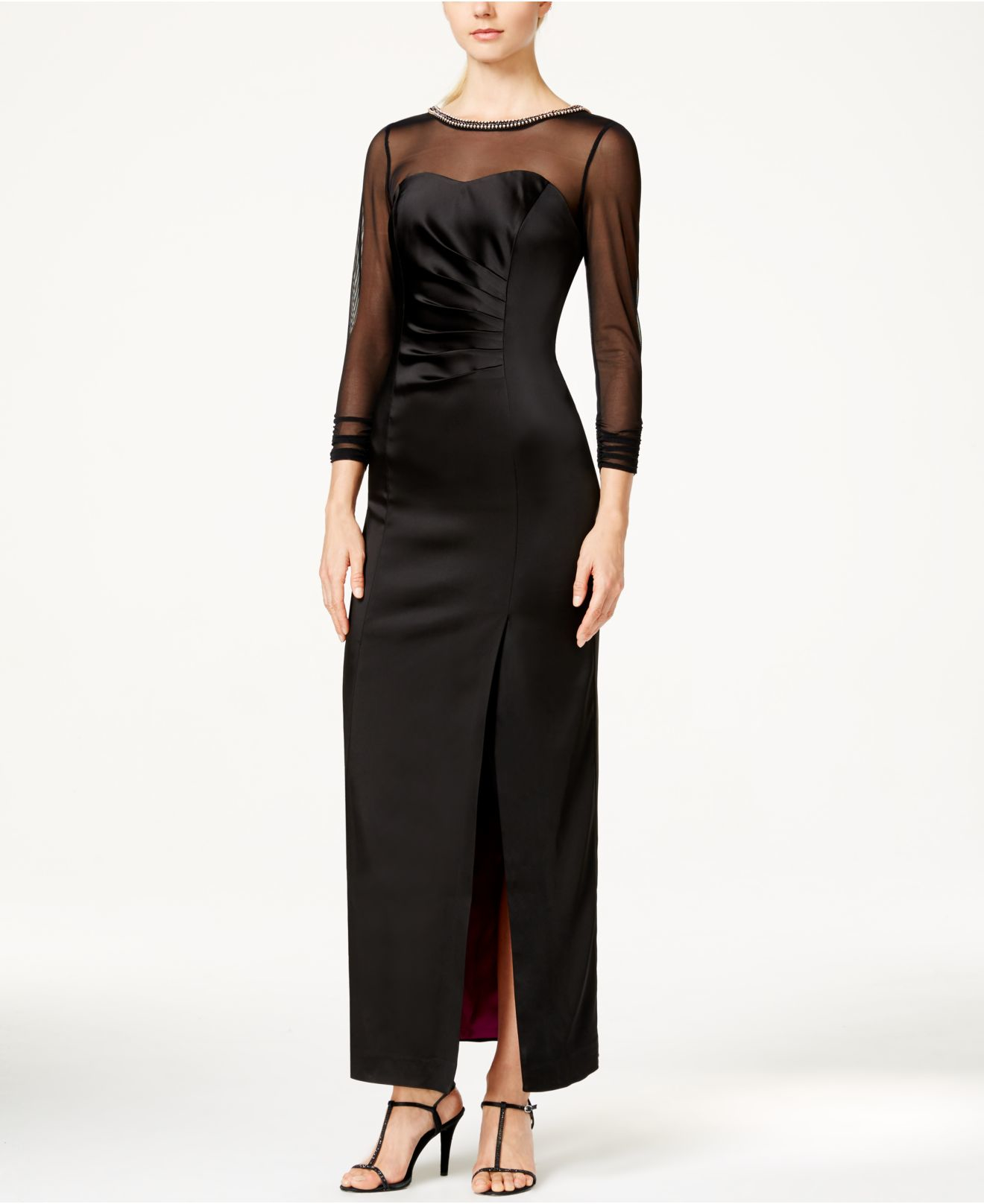 tahari black gown