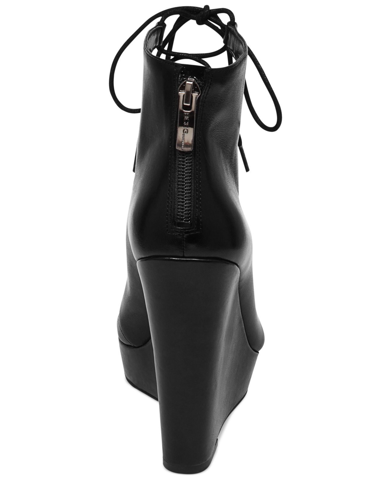 BCBGeneration Alfredo Ghillie Platform Wedge Booties in Black Lyst