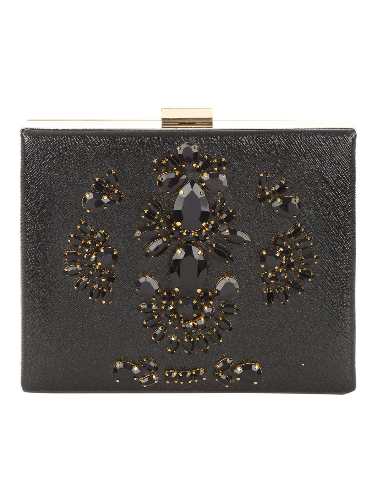 Jane Norman Black Embellished Box Clutch Bag In Lyst Gallery