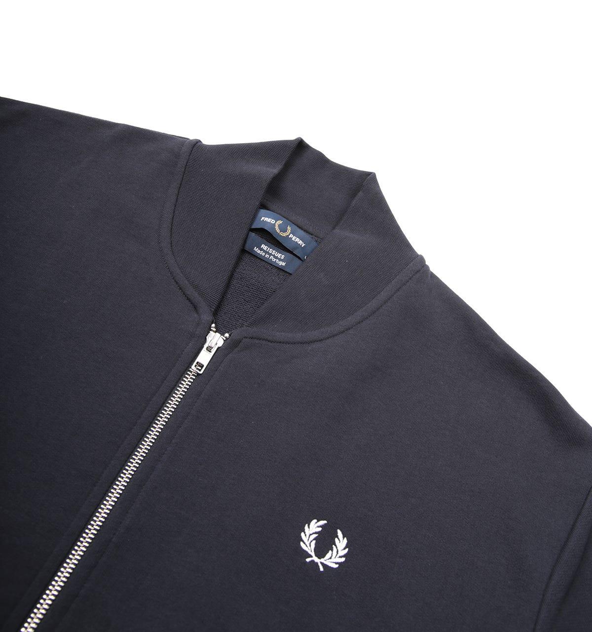 Fred Perry Reissues Loopback Bomber Neck Jacket in Blue for Men | Lyst