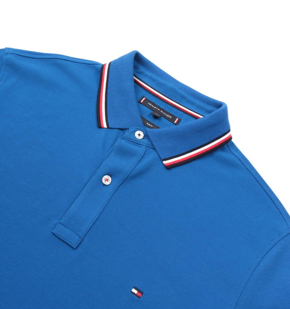 Tommy Hilfiger Organic Cotton Slim Fit Tipped Polo Shirt in Blue for Men |  Lyst