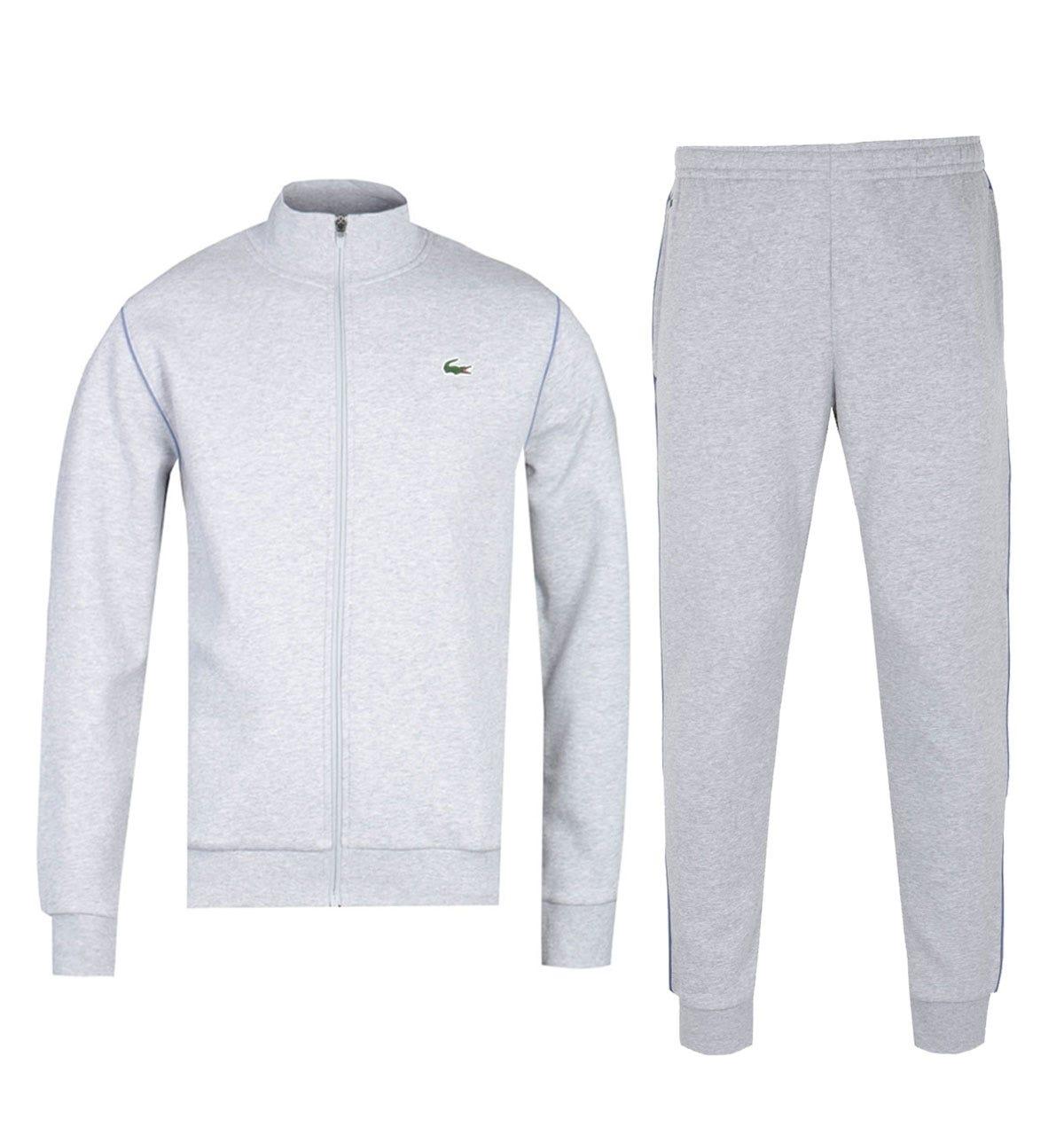Lacoste Cotton Funnel Neck Grey Marl Tracksuit in Gray for Men - Lyst
