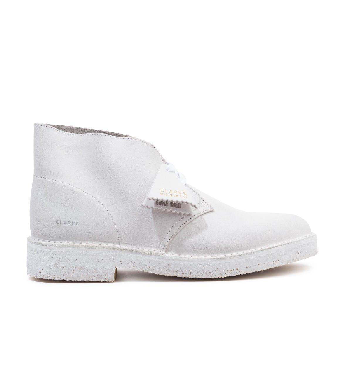 Clarks Suede Desert Boots in White for Men | Lyst