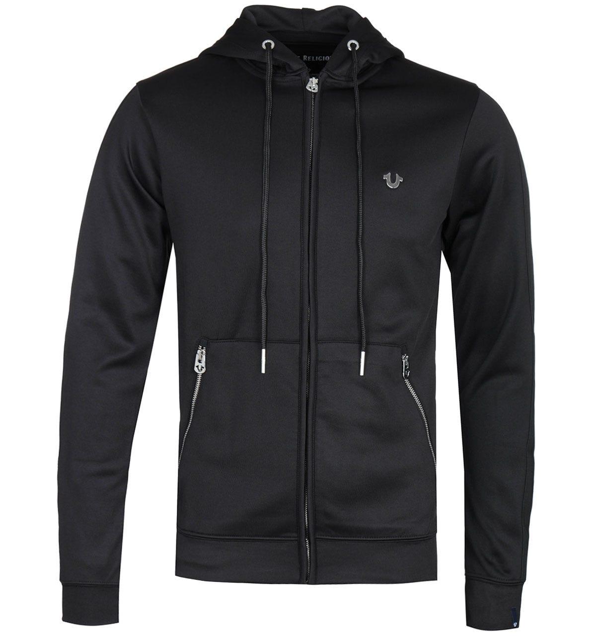 True Religion Denim Horseshoe Logo Zipthrough Black Hoodie for Men Lyst