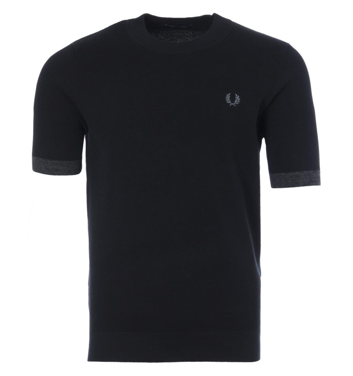 Space Dye Trim Knitted T-shirt 