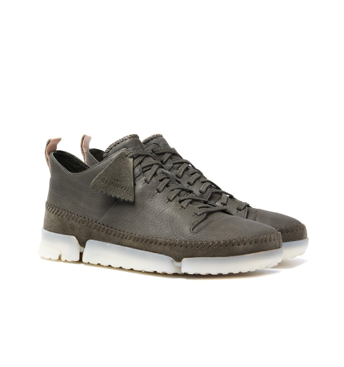 Clarks Trigenic Dry Gtx Olive Leather Trainers in Green for Men | Lyst