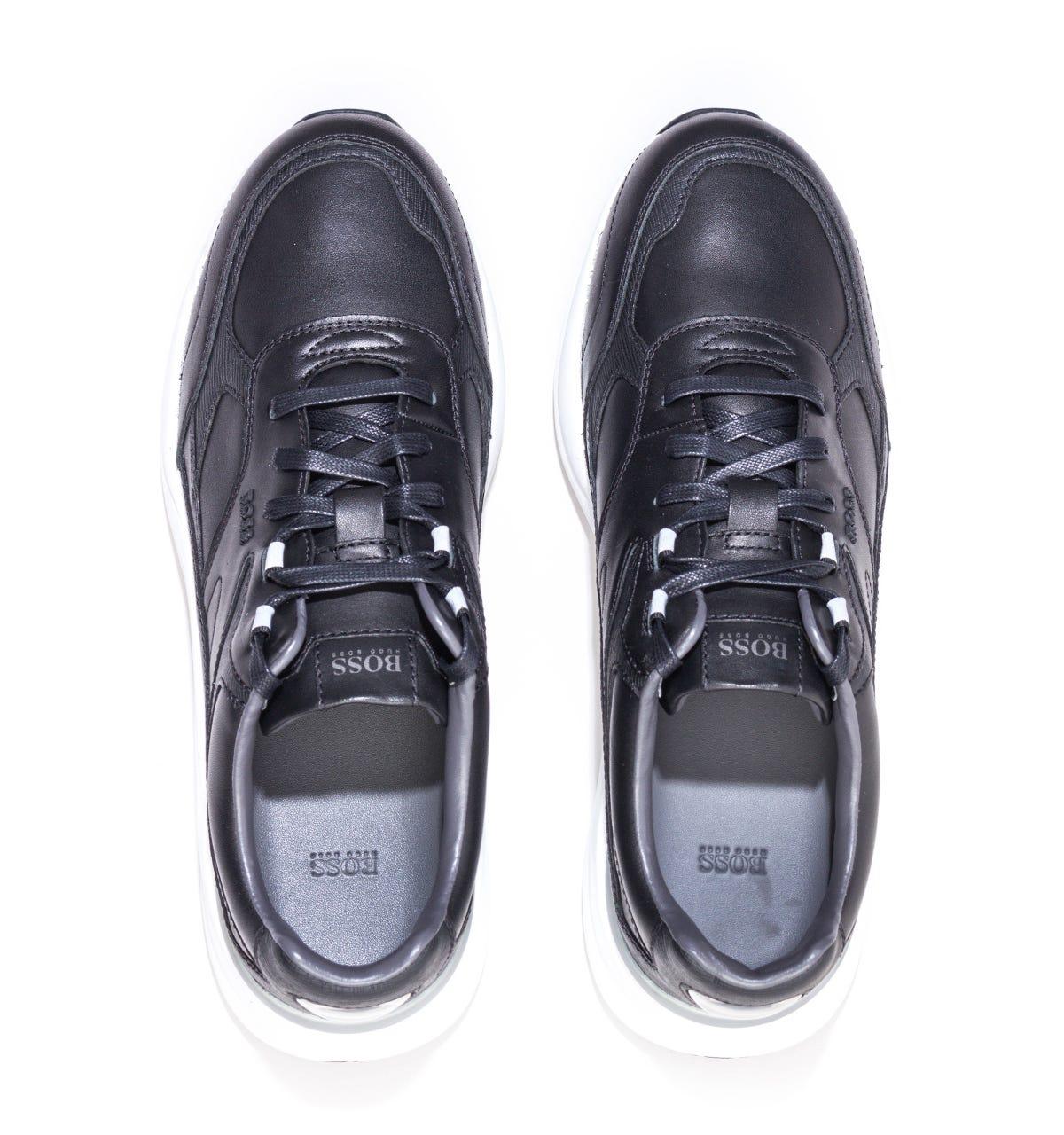 boss ardical runn leather trainers