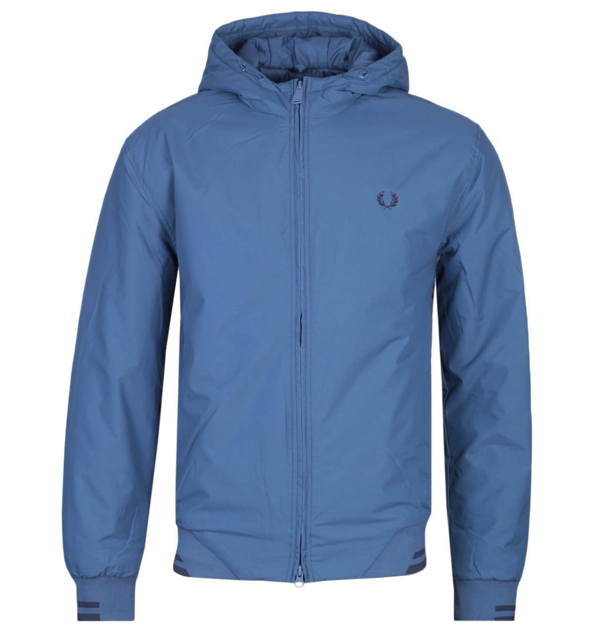 Fred Perry Synthetic Padded Midnight Blue Hooded Sports Jacket for Men ...