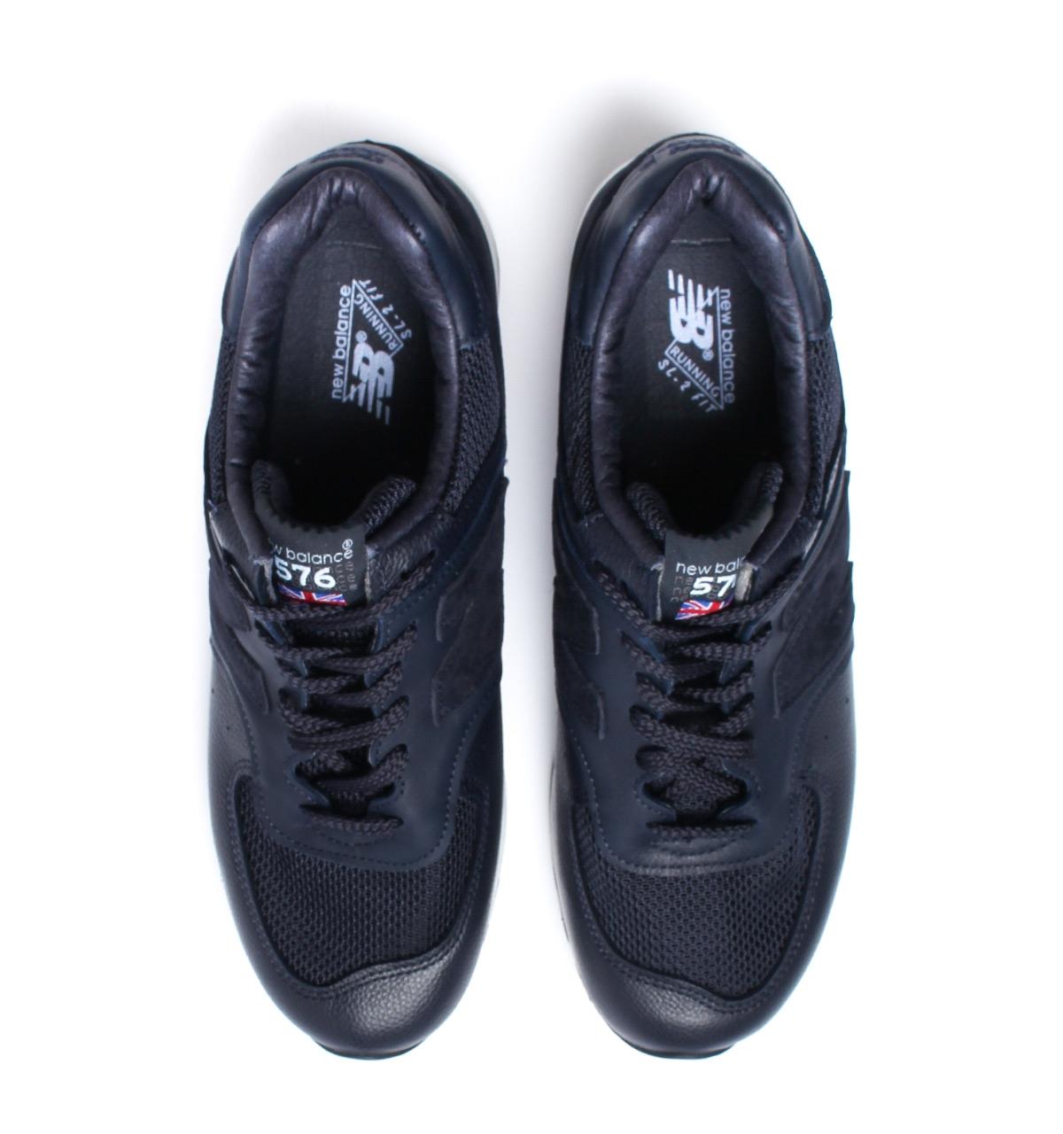 New Balance 576 Made In England Deep Navy Leather Trainers in Blue ...