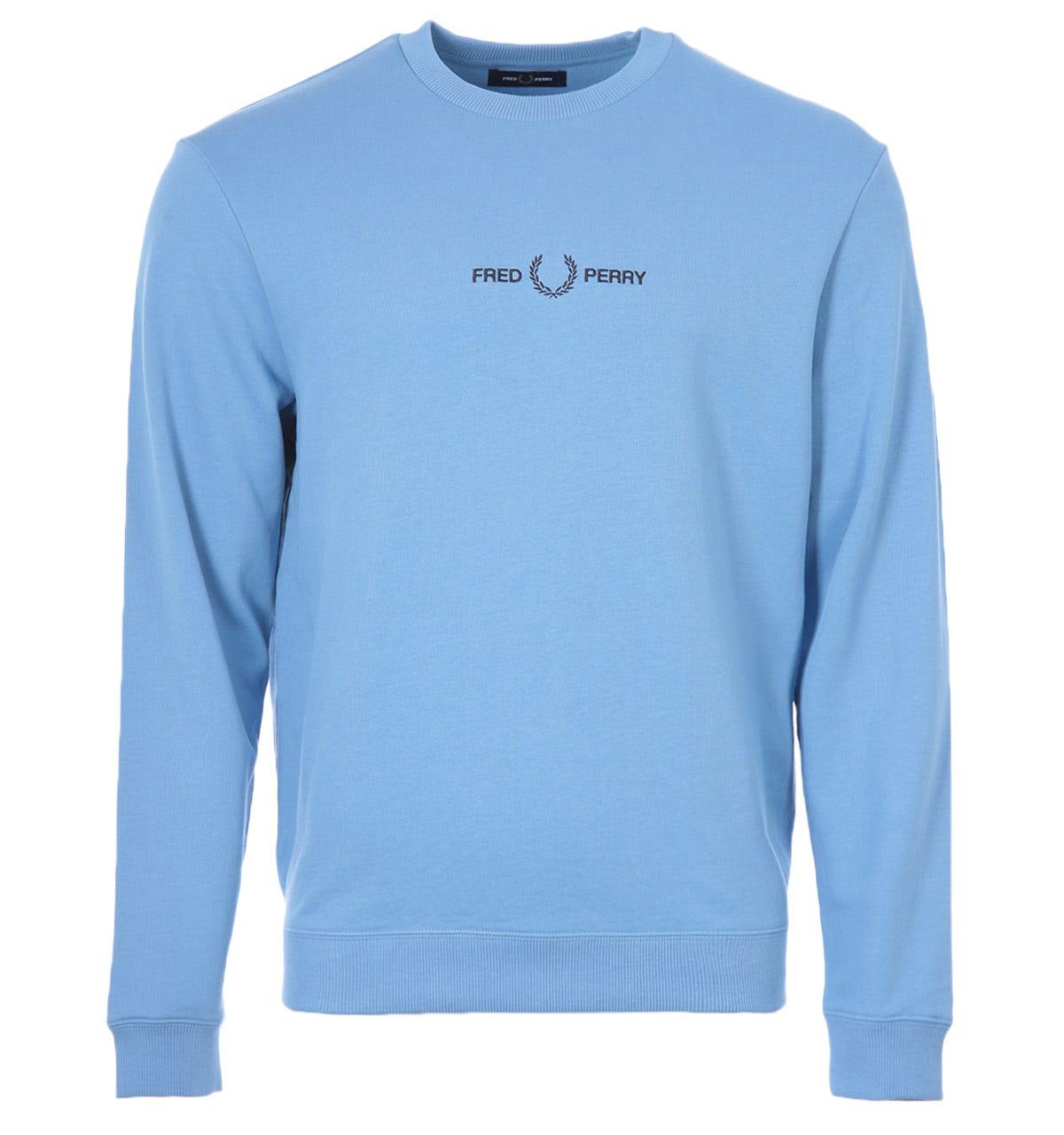 Fred Perry Cotton Embroidered Logo Crew Neck Sweatshirt in Blue for Men -  Save 9% | Lyst