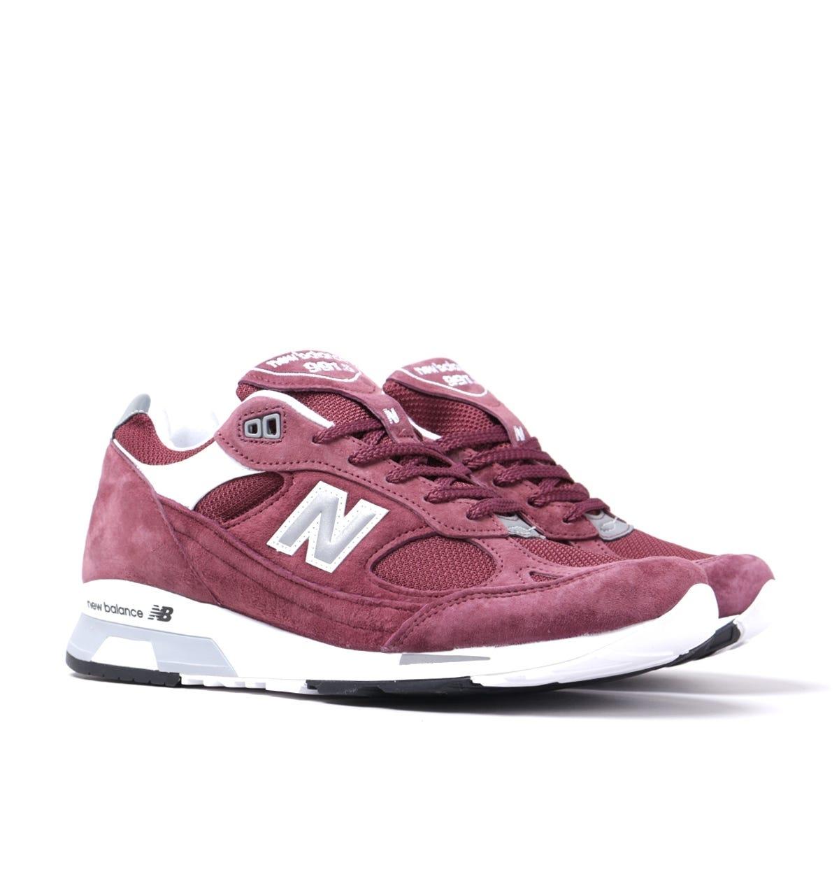 New Balance M991.5 Made In England Bordeaux Suede Trainers in ...