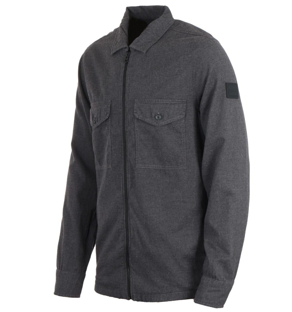 HUGO BOSS Cotton Lom Zip Dark Overshirt 