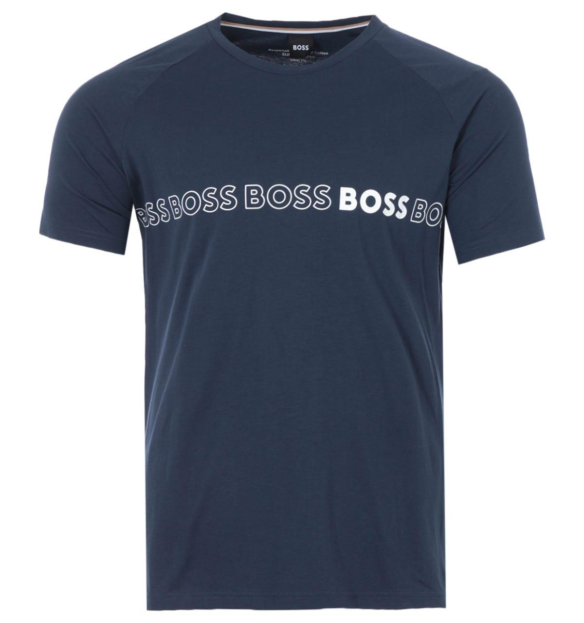 BOSS by HUGO BOSS Cotton Bodywear Slim Fit Uv-protection T-shirt in Navy  (Blue) for Men | Lyst