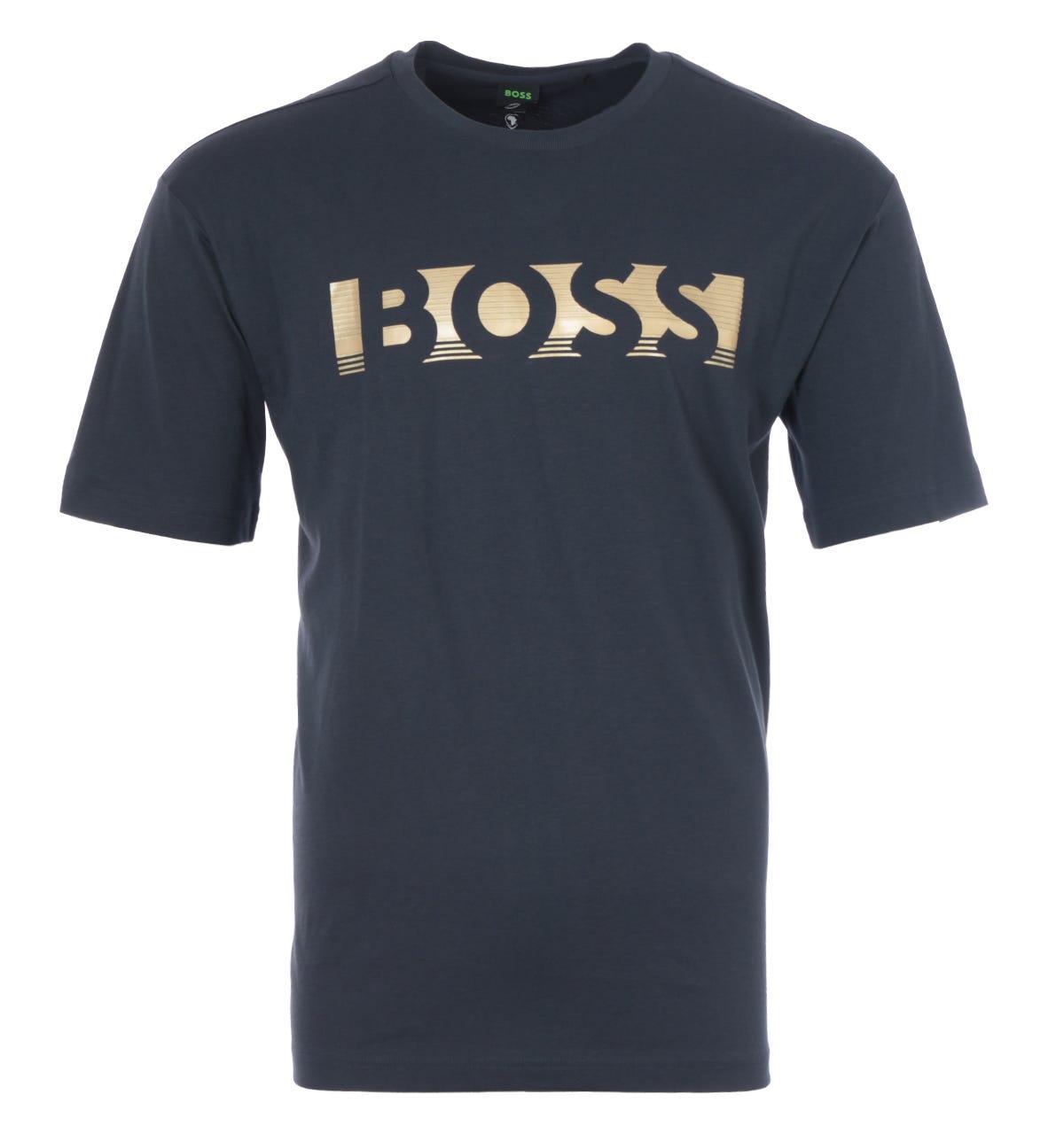 BOSS by HUGO BOSS Colour Block Logo Sustainable T-shirt in Blue for Men |  Lyst