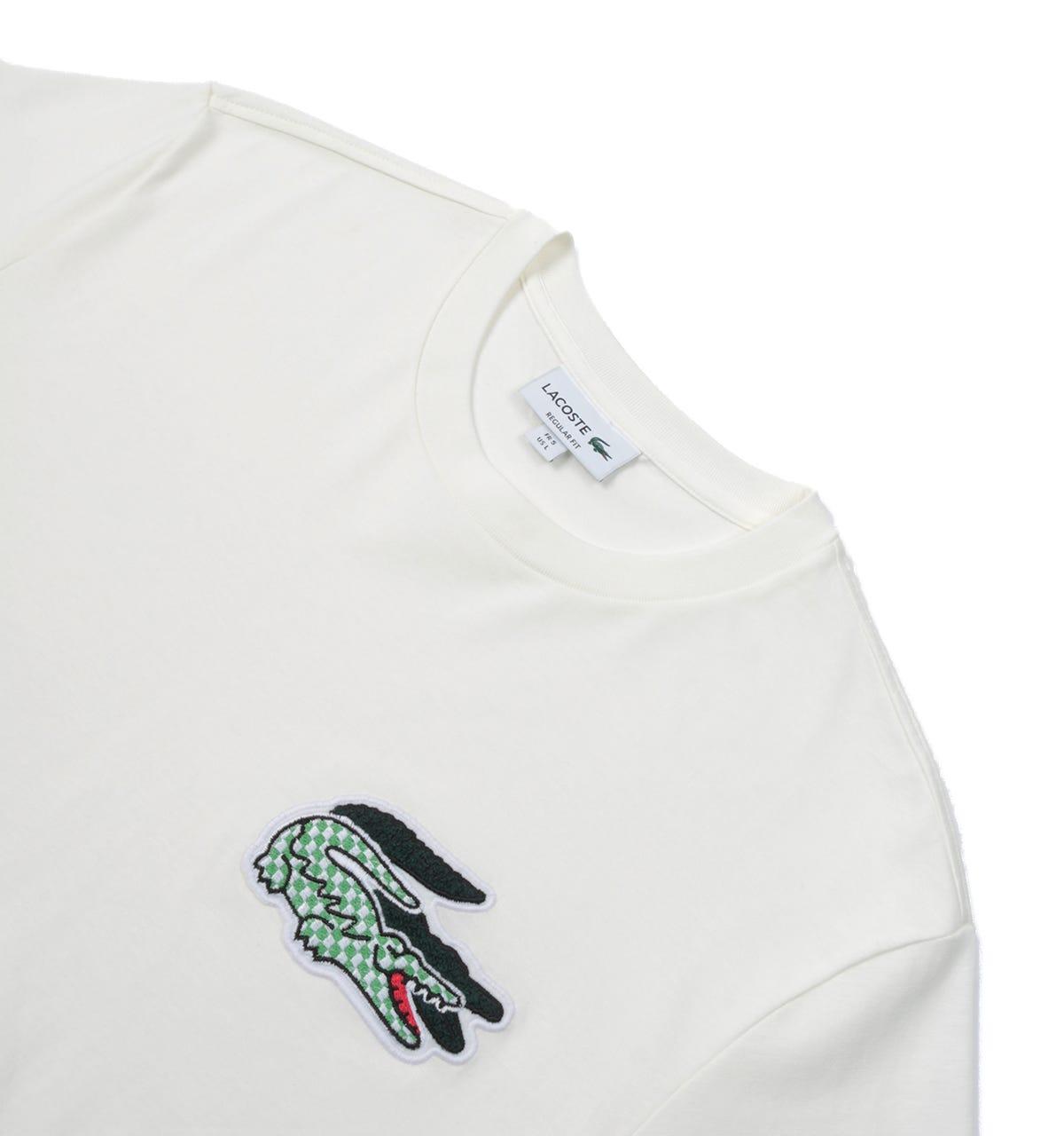 Lacoste Heritage Crocodile Badge Crew Neck T-shirt in White for Men | Lyst