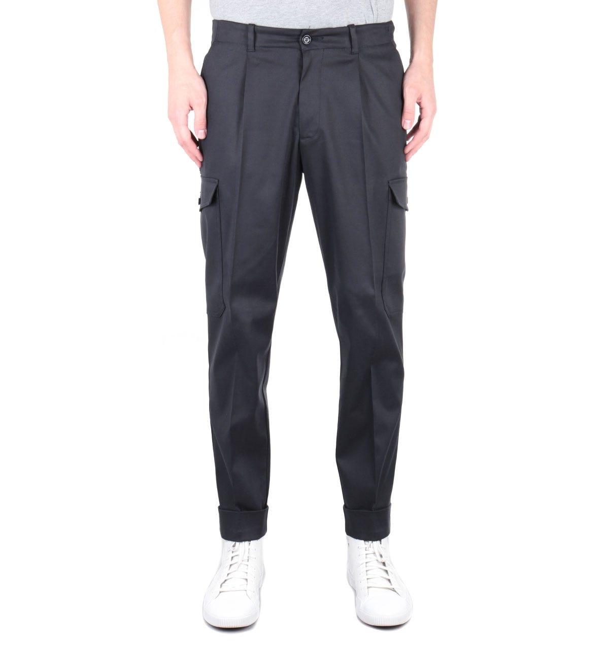 BOSS by Hugo Boss Cotton Kirio-pleats Black Relaxed Fit Cargo Trousers ...