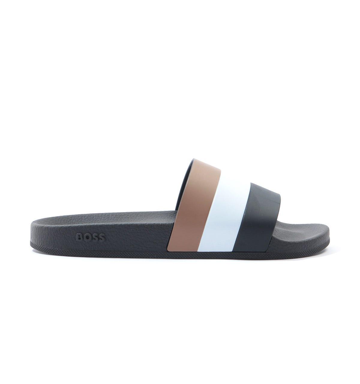 HUGO BOSS Bay Signature Stripe Slides 