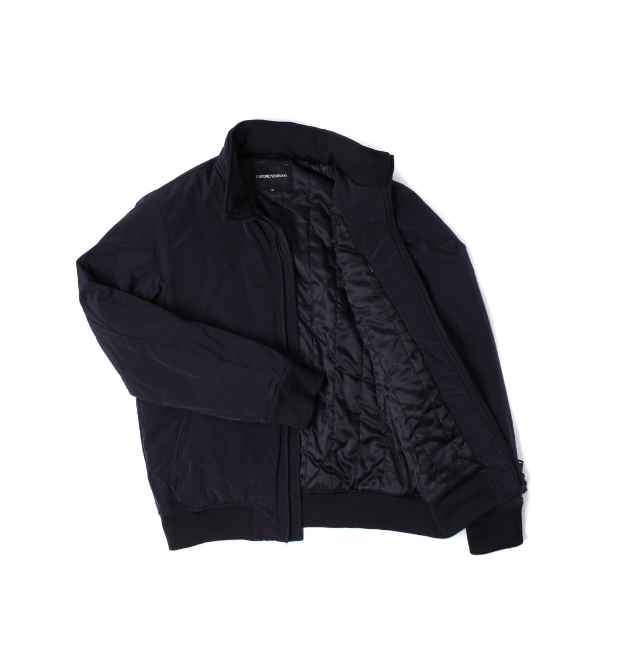 Emporio Armani Rubber Dark Blue Padded Harrington Jacket for Men - Lyst