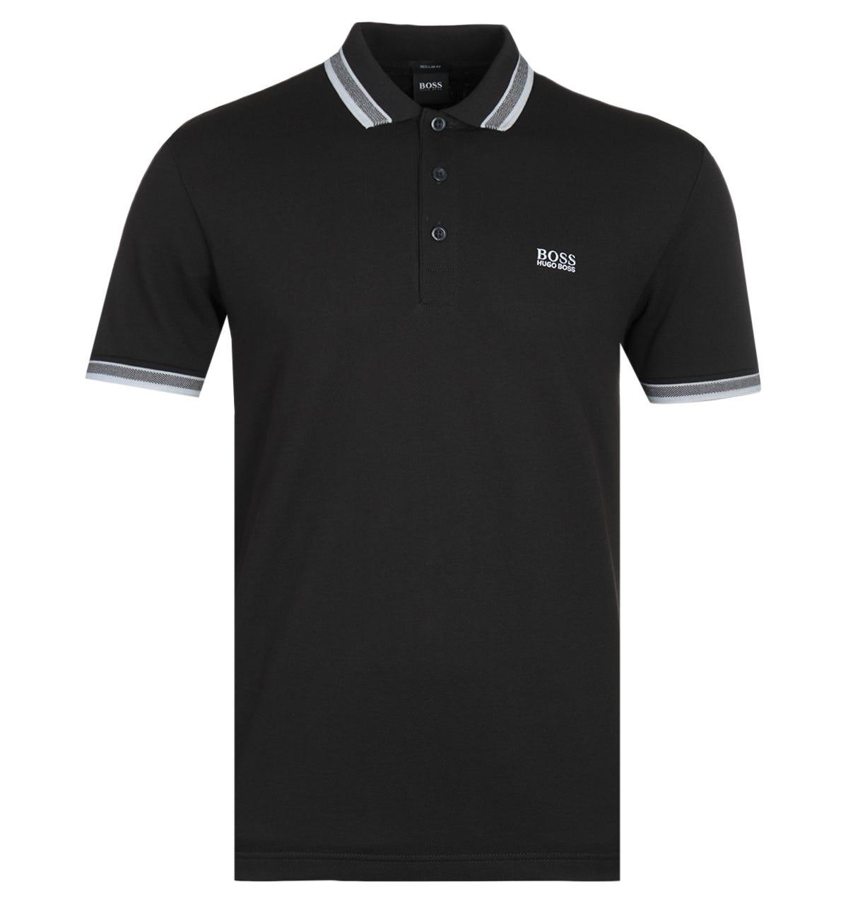 Hugo Boss Paddy 3 50410360 001 Regular Fit Mens Polo Shirt Black Top