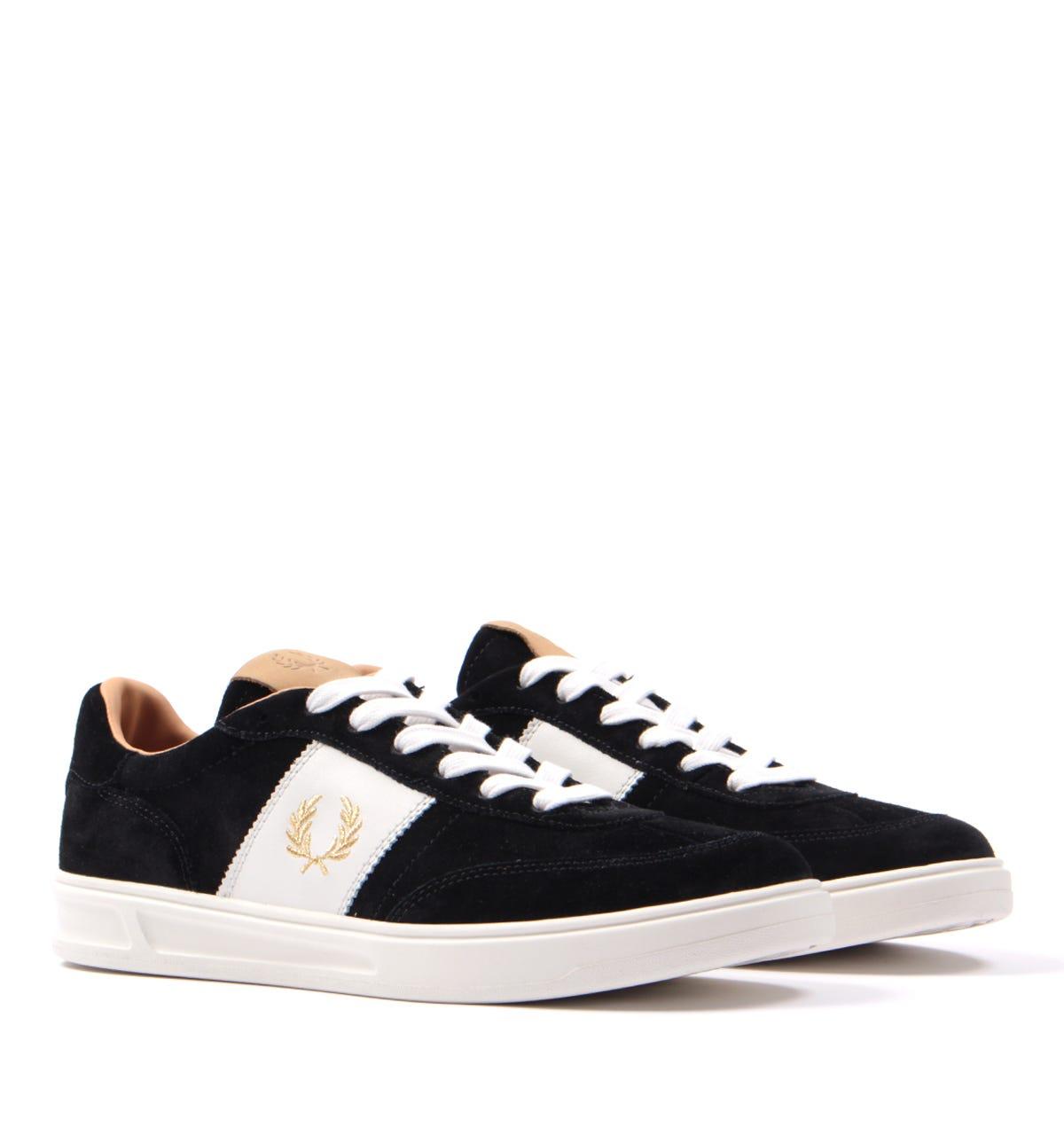 Fred Perry B400 Suede Trainers in Black for Men | Lyst