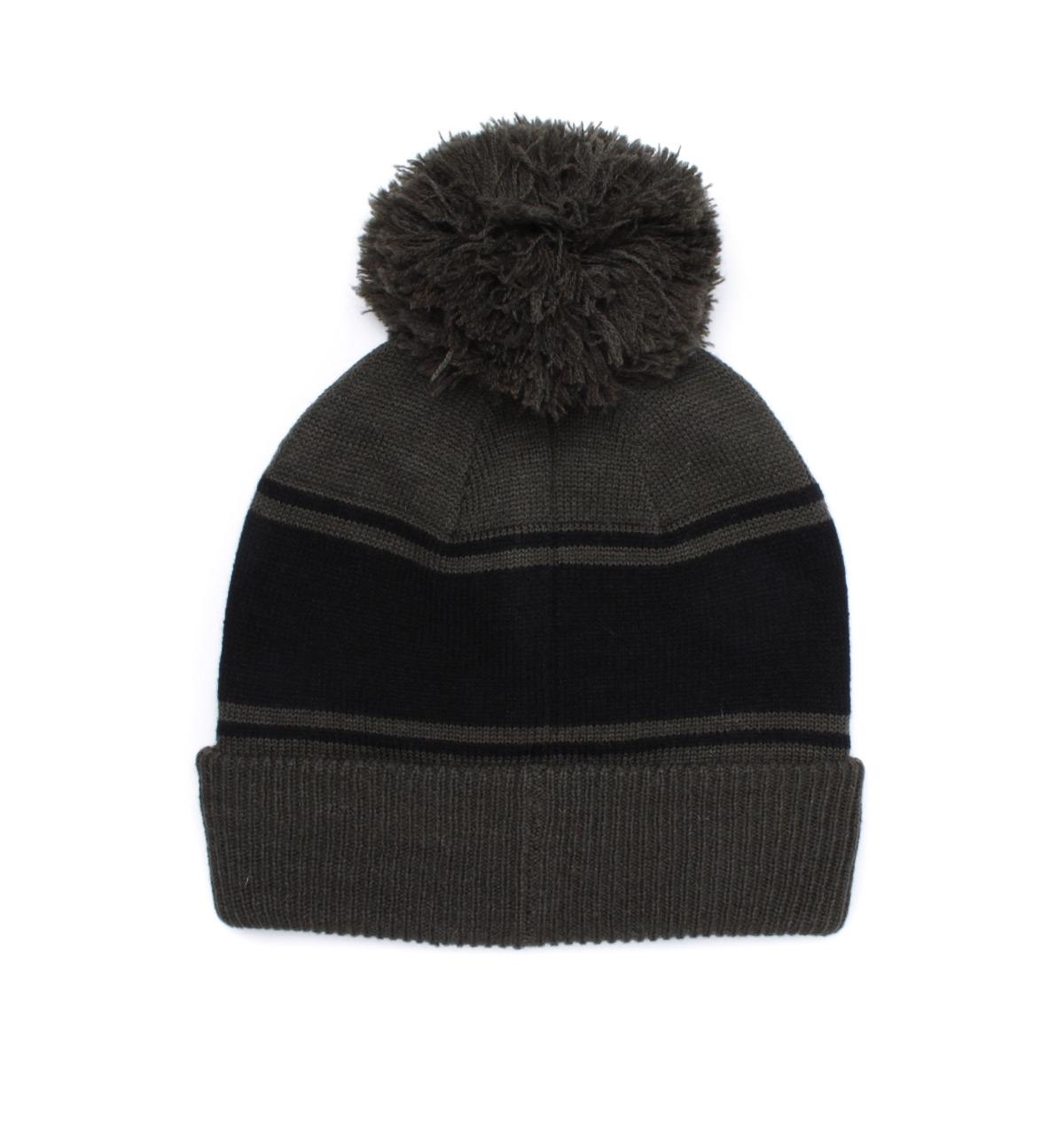 khaki bobble hat