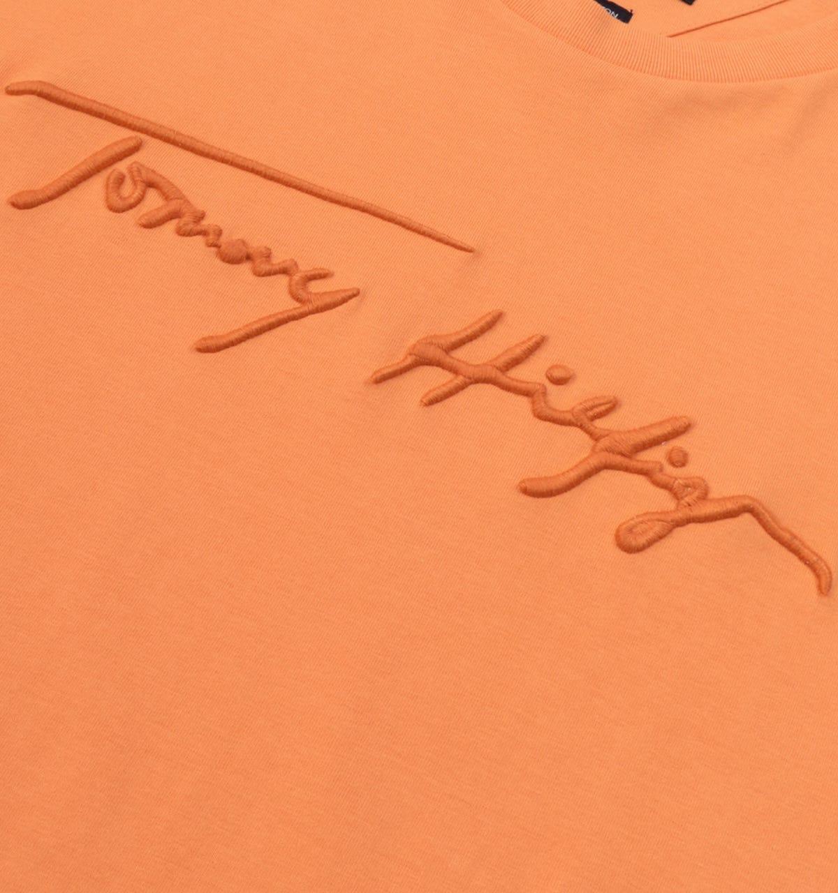 Tommy Hilfiger Signature Logo Organic Cotton T-shirt in Orange for Men |  Lyst