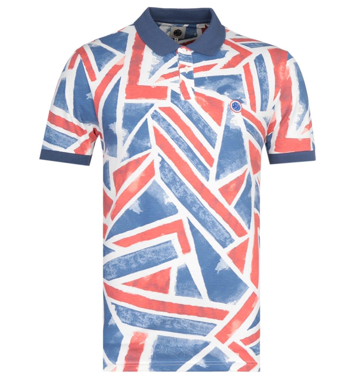 Pretty Green Union Jack Print Polo Shirt in Blue for Men - Lyst