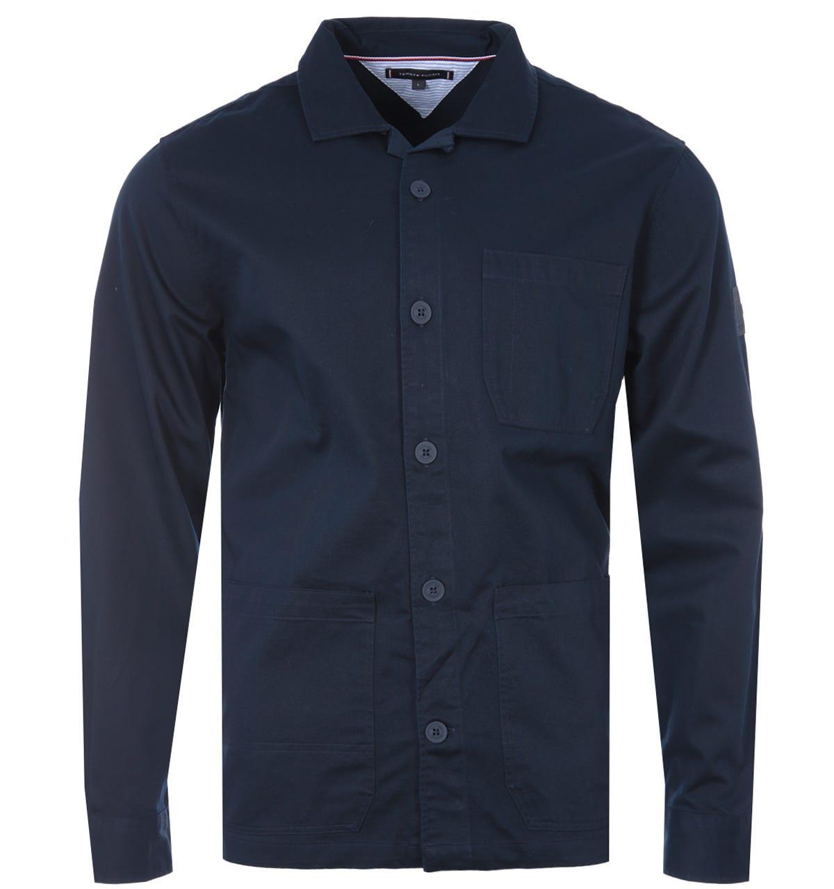 Tommy Hilfiger Cotton Twill Shirt Jacket in Blue for Men | Lyst