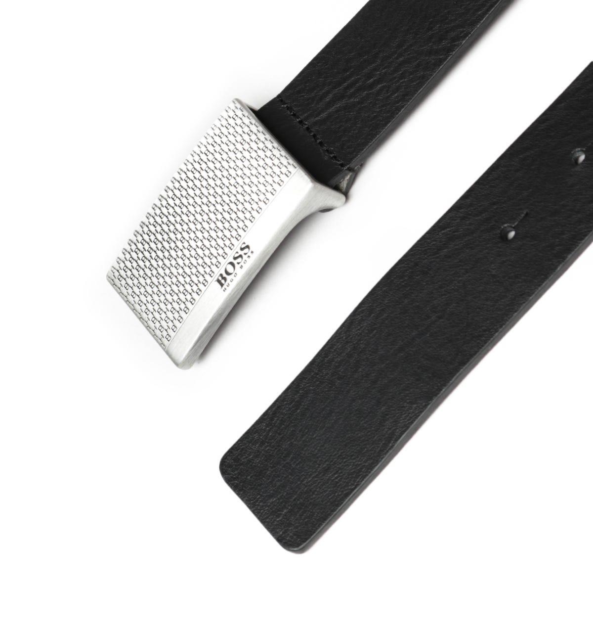 Leather Plaque Buckle Belt 