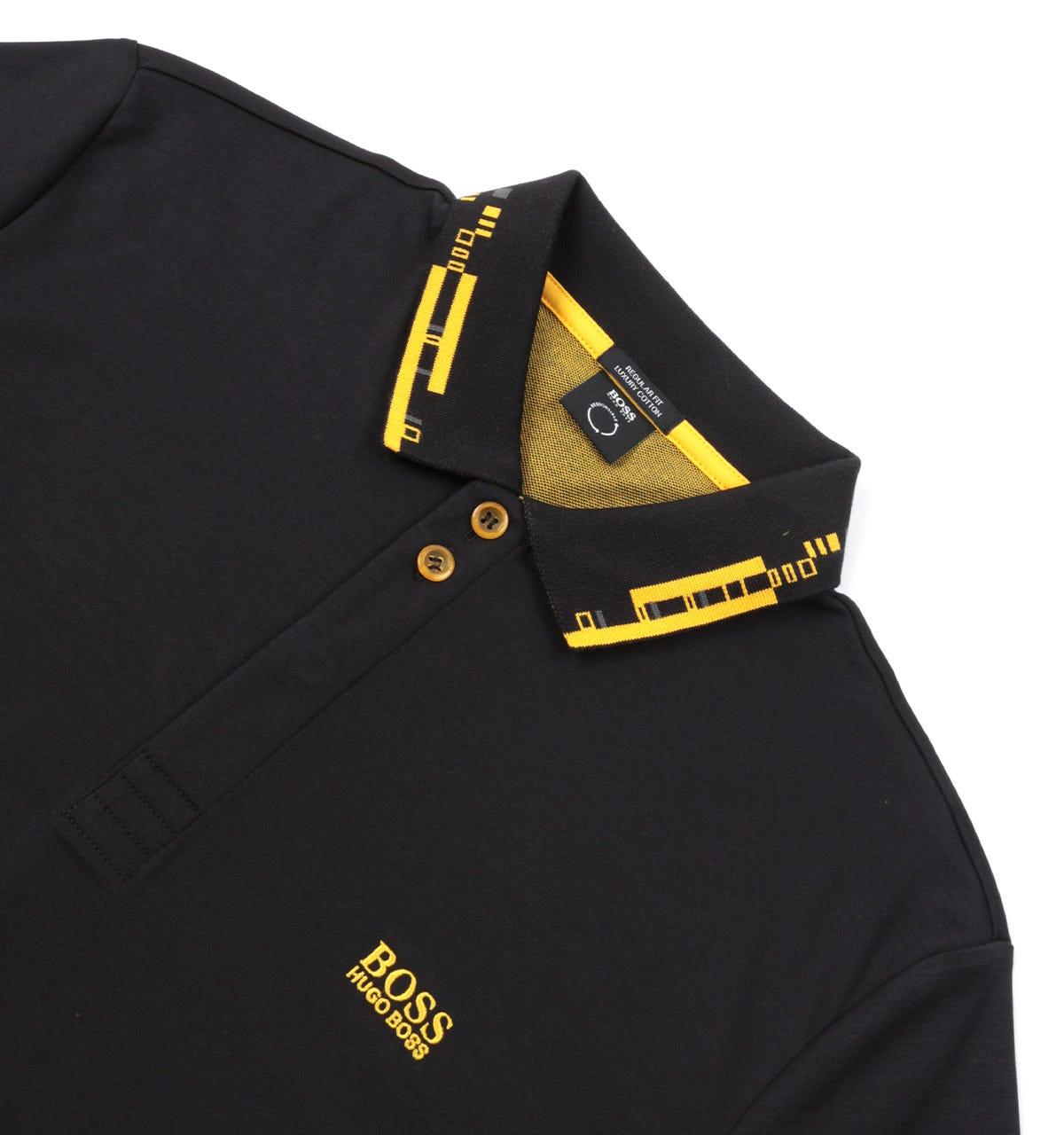 BOSS by HUGO BOSS Paddy Pattern Luxury Cotton Polo Shirt in Black for Men |  Lyst