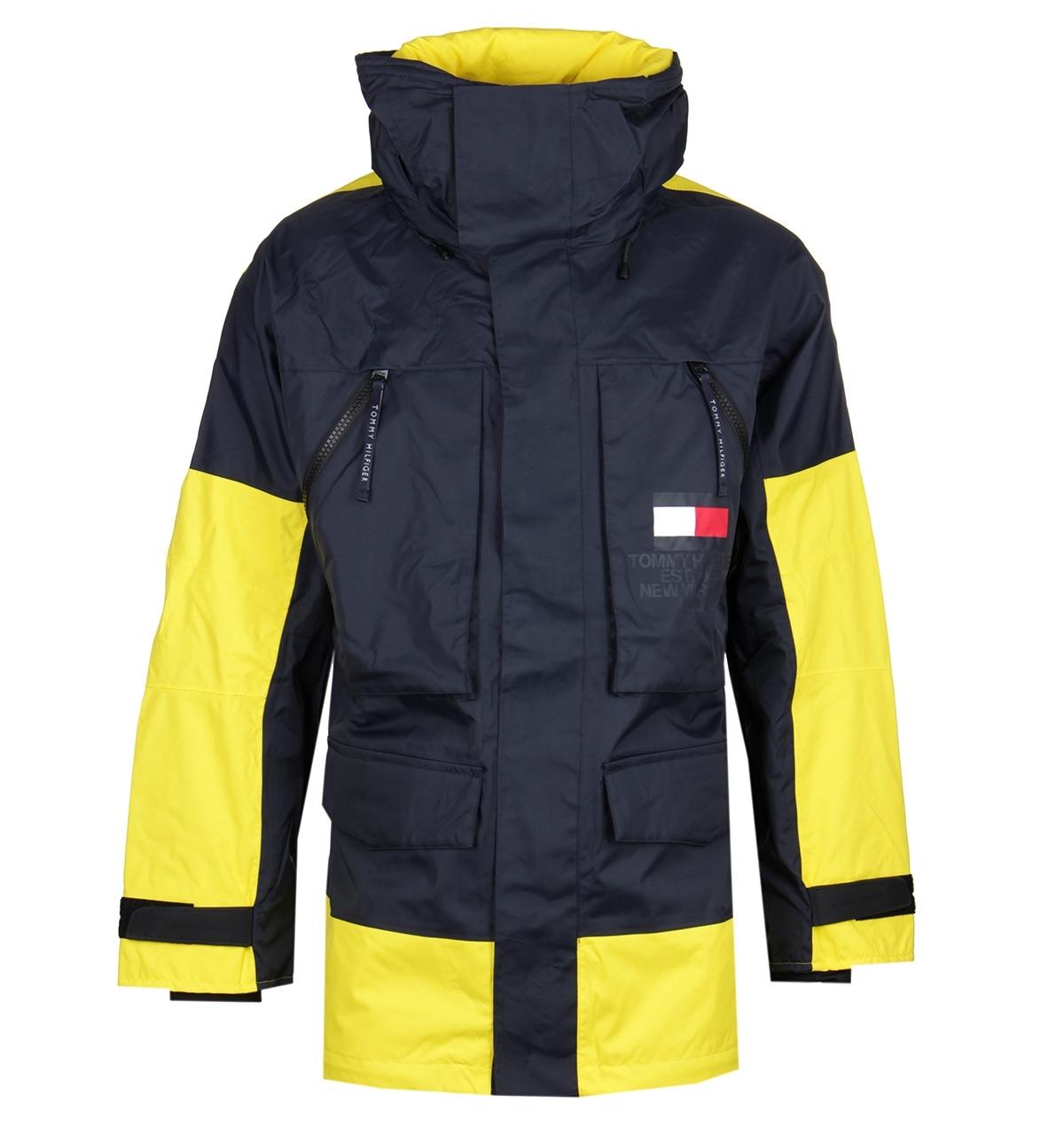 tommy hilfiger black and yellow jacket