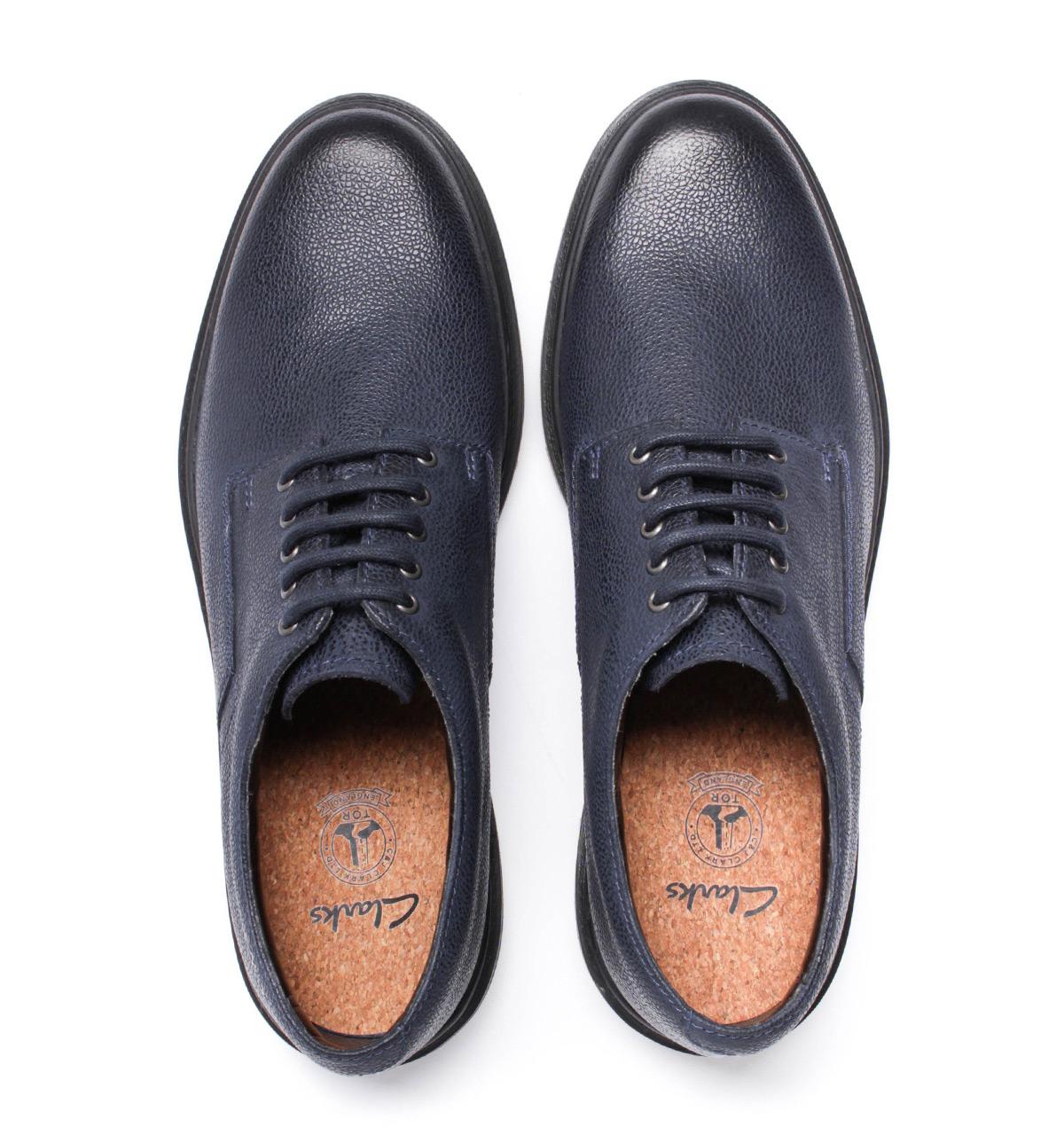 clarks navy leather shoes