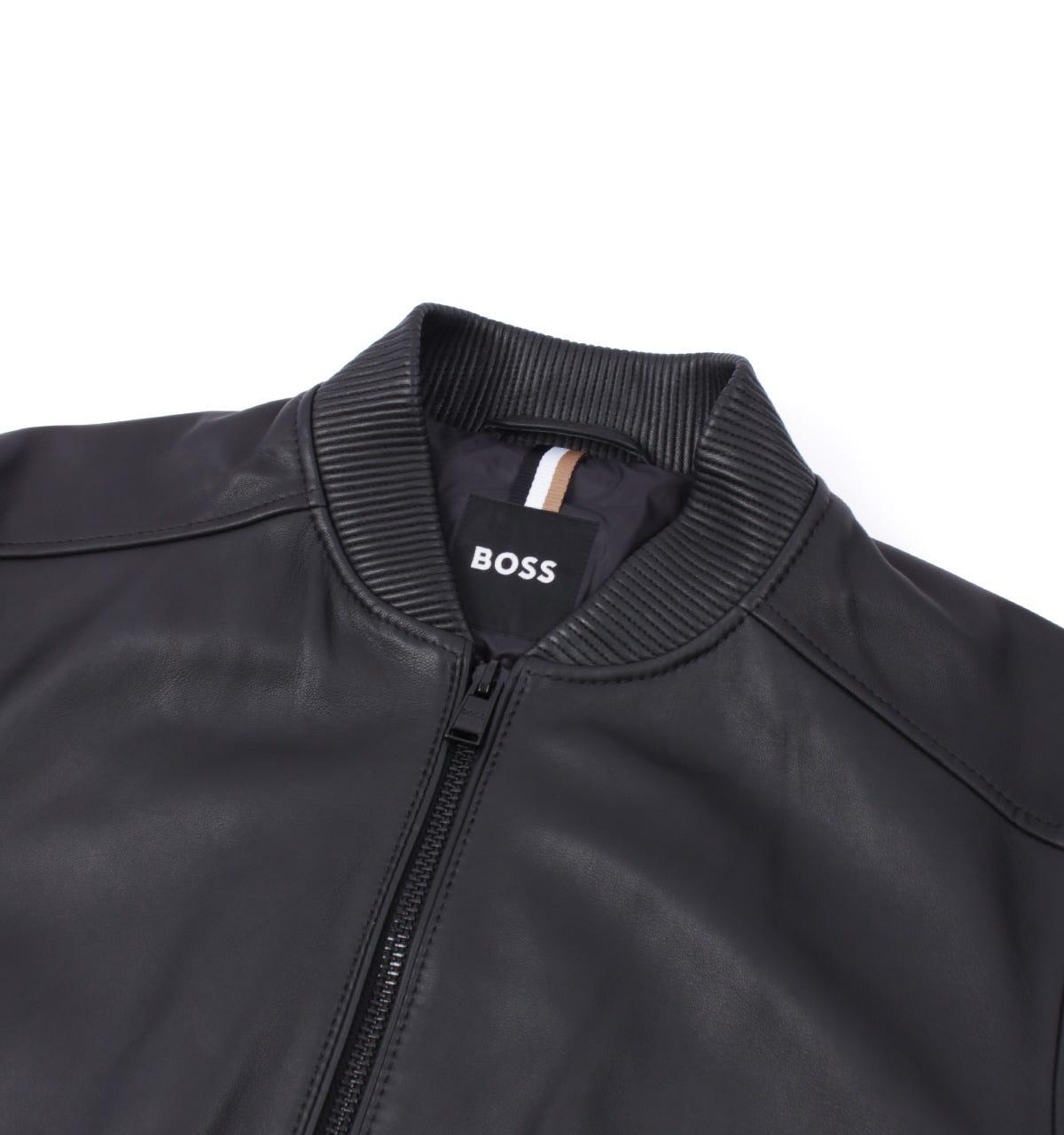 BOSS by HUGO BOSS Malban Leather Jacket in Black for Men | Lyst