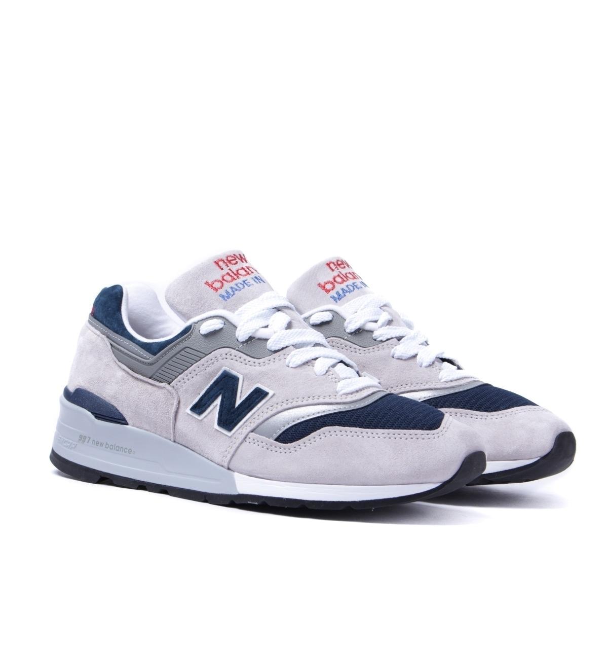 New Balance Suede 997 Made In The Usa Stone Grey & Navy Trainers in Gray  for Men - Lyst