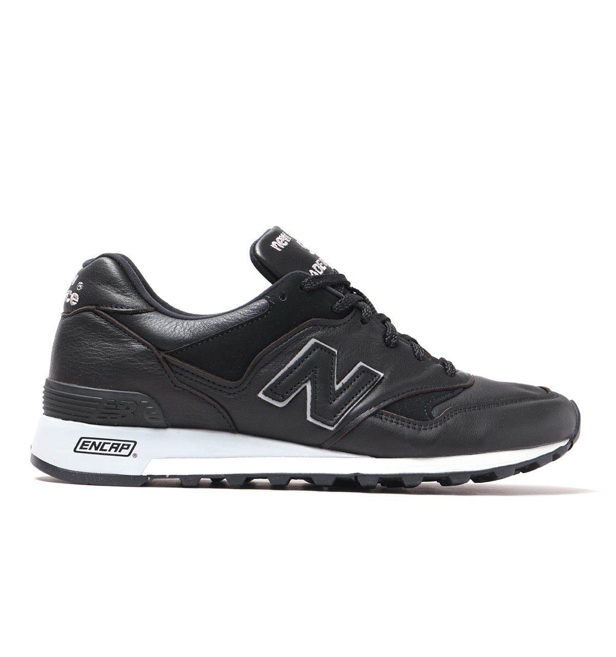 New Balance Made In England M577 Black Leather Trainers for Men - Lyst