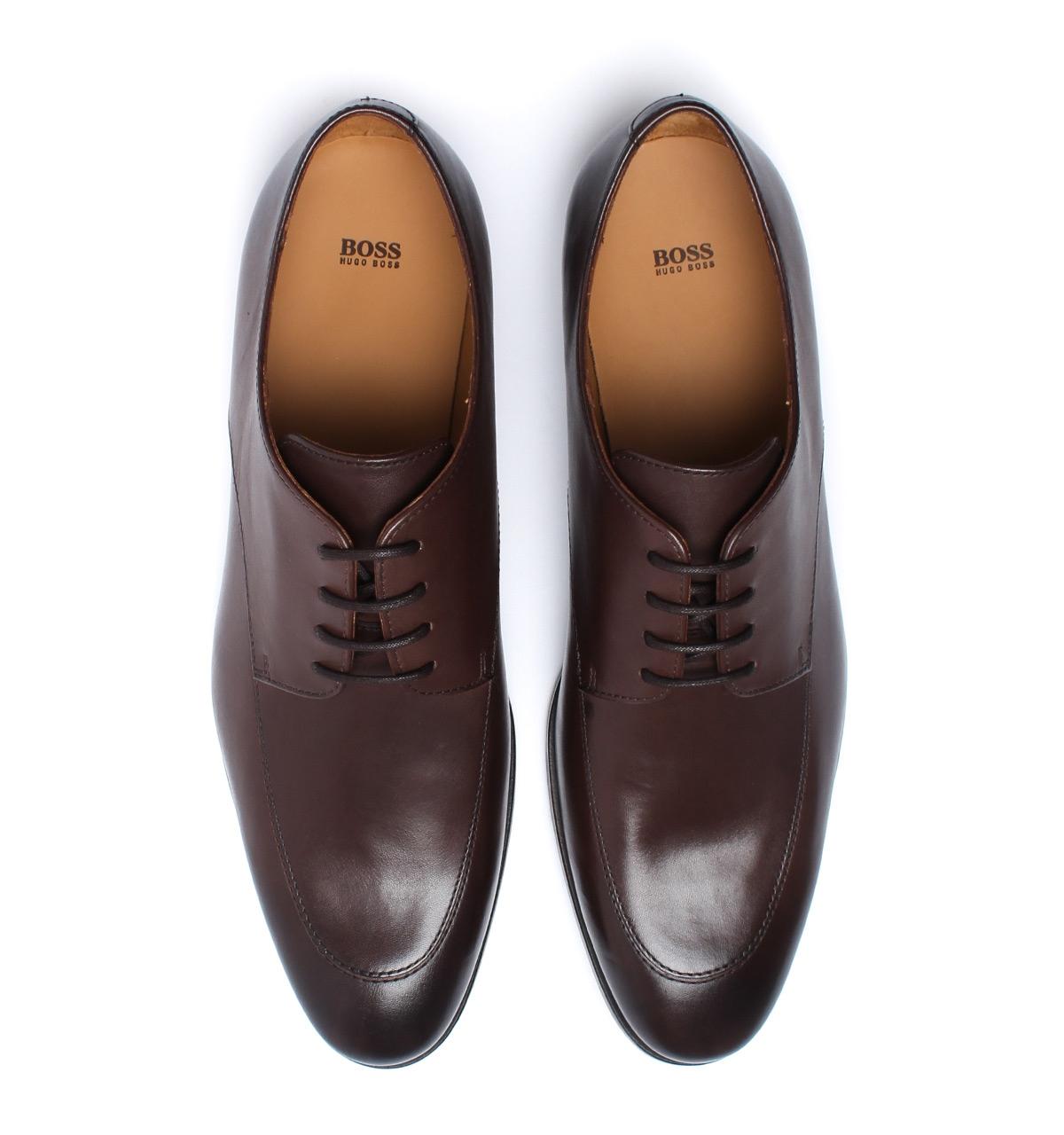 BOSS by HUGO BOSS Hannover Brown Leather Derby Shoes for Men - Lyst