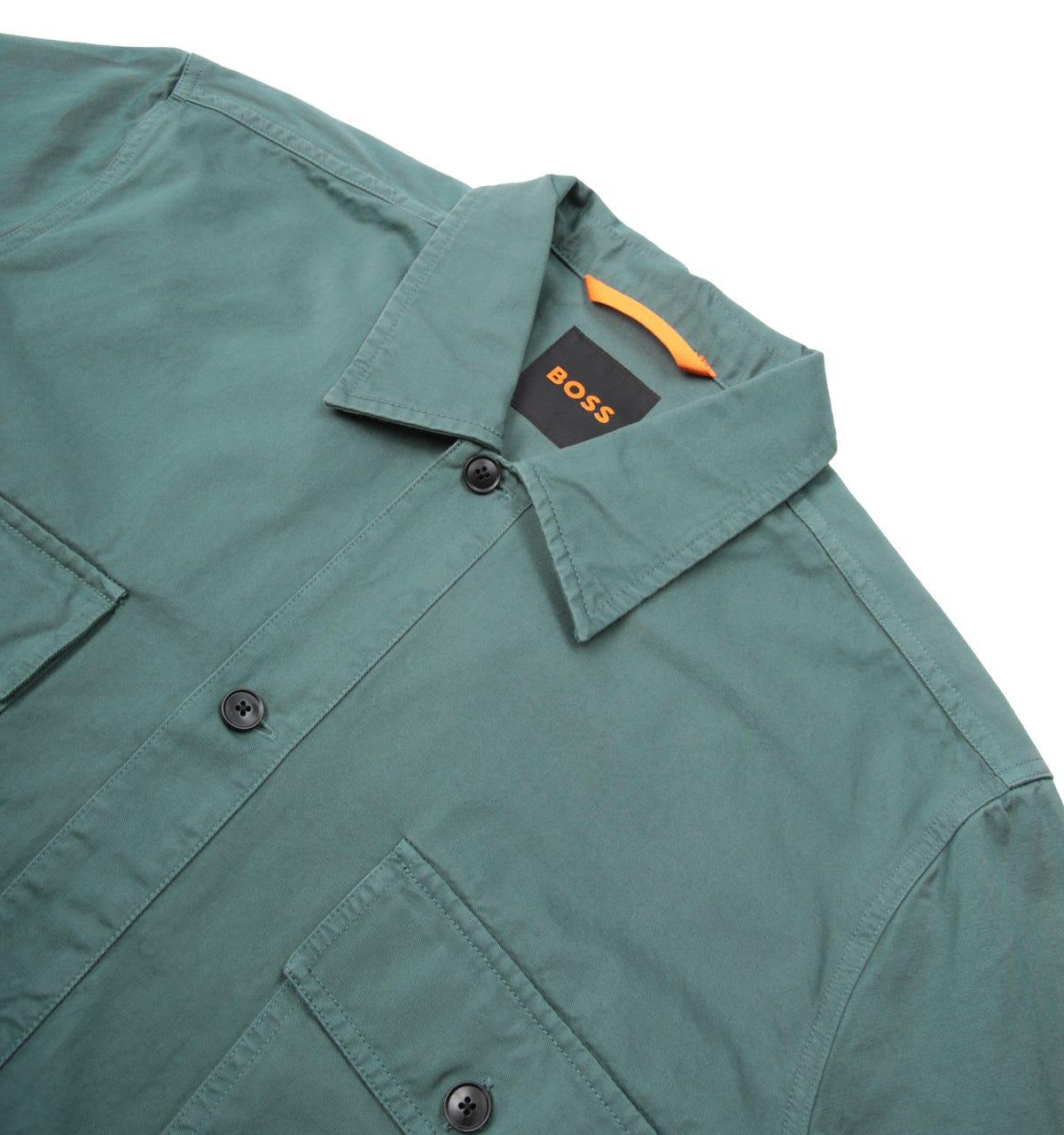 BOSS by HUGO BOSS Cotton Twill Oversized Overshirt in Green for Men | Lyst