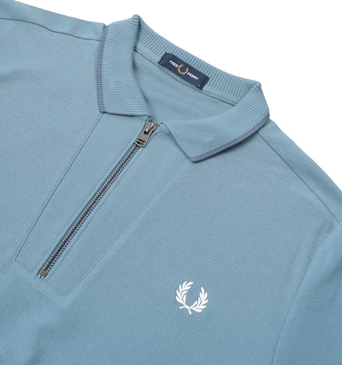 Fred Perry Cotton Rib Detail Neck Polo Shirt in Blue for Men - Save 21% |  Lyst